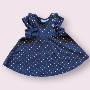 Tahari Polka Dot Ruffle Detail Dress Size 24 Months